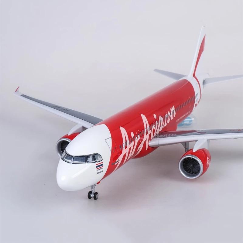 1/150 Scale 47cm Airplane 320 A320 Aircraft AirAsia Airline Model W Light and Wheel Plastic Resin Plane Collections Available