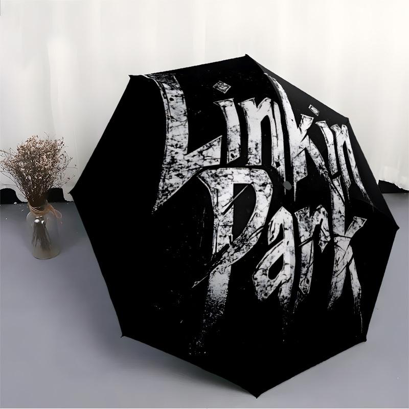 1pc Linkin Park Music Automatic Open/Close Umbrella Folding Umbrella, Portable Compact Travel Umbrella, Birthday/Christmas Gift for Men & Women