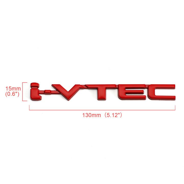 3D Metal i-VTEC Car Trunk Rear Turbo Fender Emblem Badge Decals Stickers Silver/Black/Red