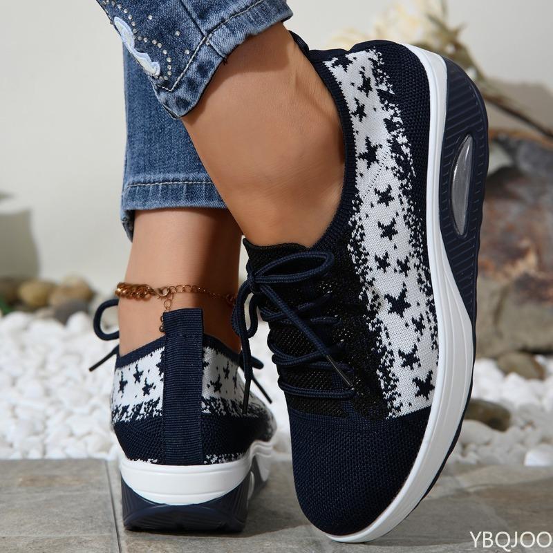 

Fashion Sports Shoes for Women 2025 New Thick Soled Color Blocked Casual Low Top Running Breathable Vulcanized Shoes Platform Sneakers 43 синий