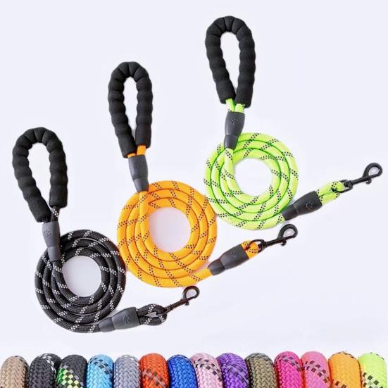 Dog Leash Heavy Duty Nylon Rope Leash 5Ft 6.5Ft 10Ft Leash with Padded Handle for Small Medium Large Dogs Training Outdoor