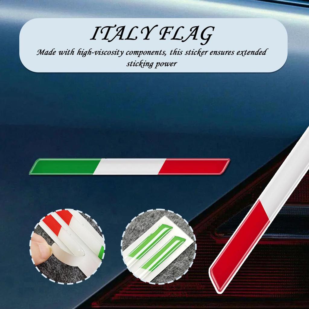 Italian Flag Sticker Small - 3D Window Decal for Cars | Adhesive Bike Graphic