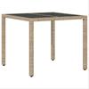 Garden Dining Set 3 Pcs Beige Poly Rattan