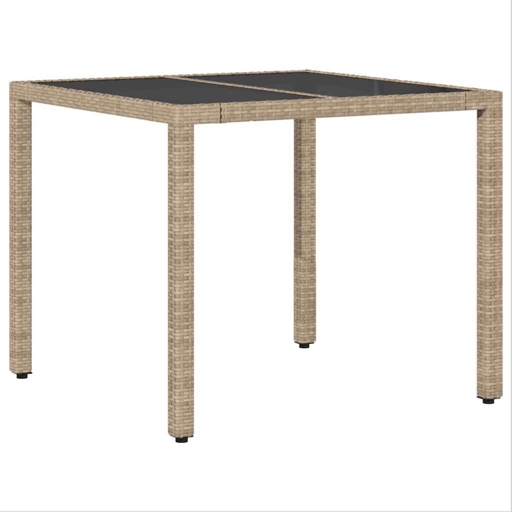 Garden Dining Set 3 Pcs Beige Poly Rattan