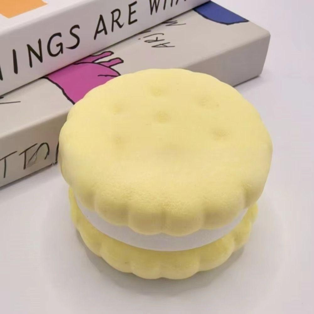 

New Big Cookie Squeeze Stress Relief Soft Slow Rising Slow Rising Feature Simulation Biscuit Gift жёлтый