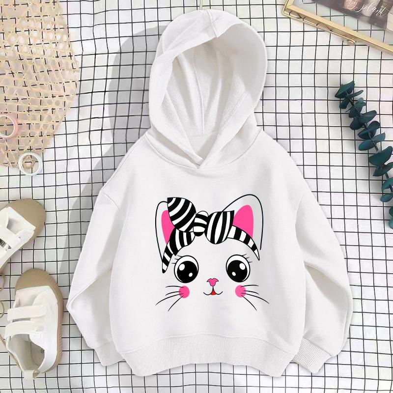 Girls' Shoulder Sweater Hooded Long-sleeved Loose Sweatshirt Casual Comfortable Hoodies Sweatshirts Girls
