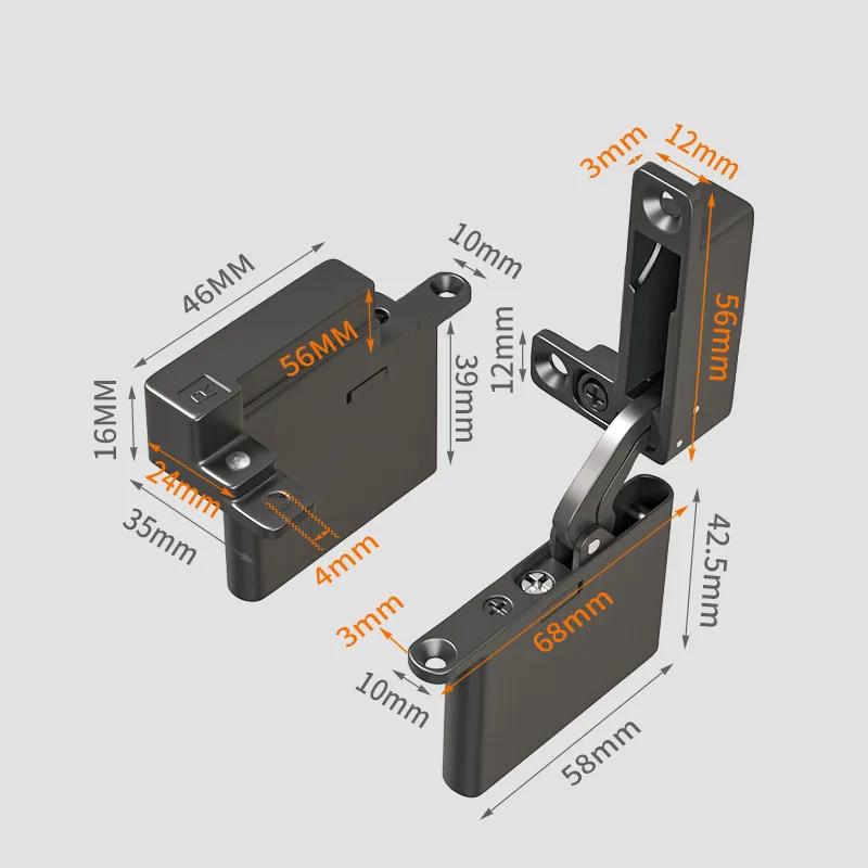 1pcs Invisible Hinge Aluminum Frame Glass