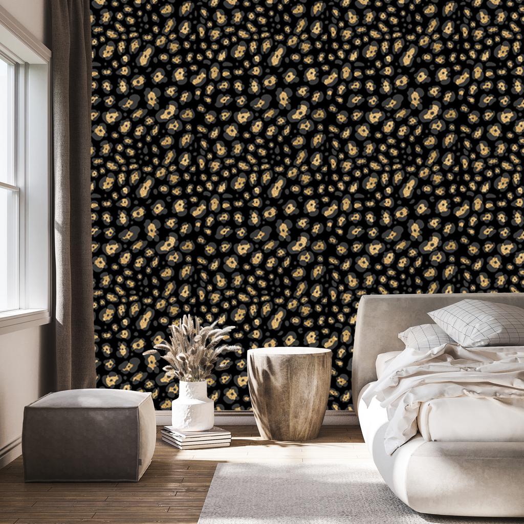 Gold Leather Wallpaper Black and Brown for Living Room and Bedroom 50x1000