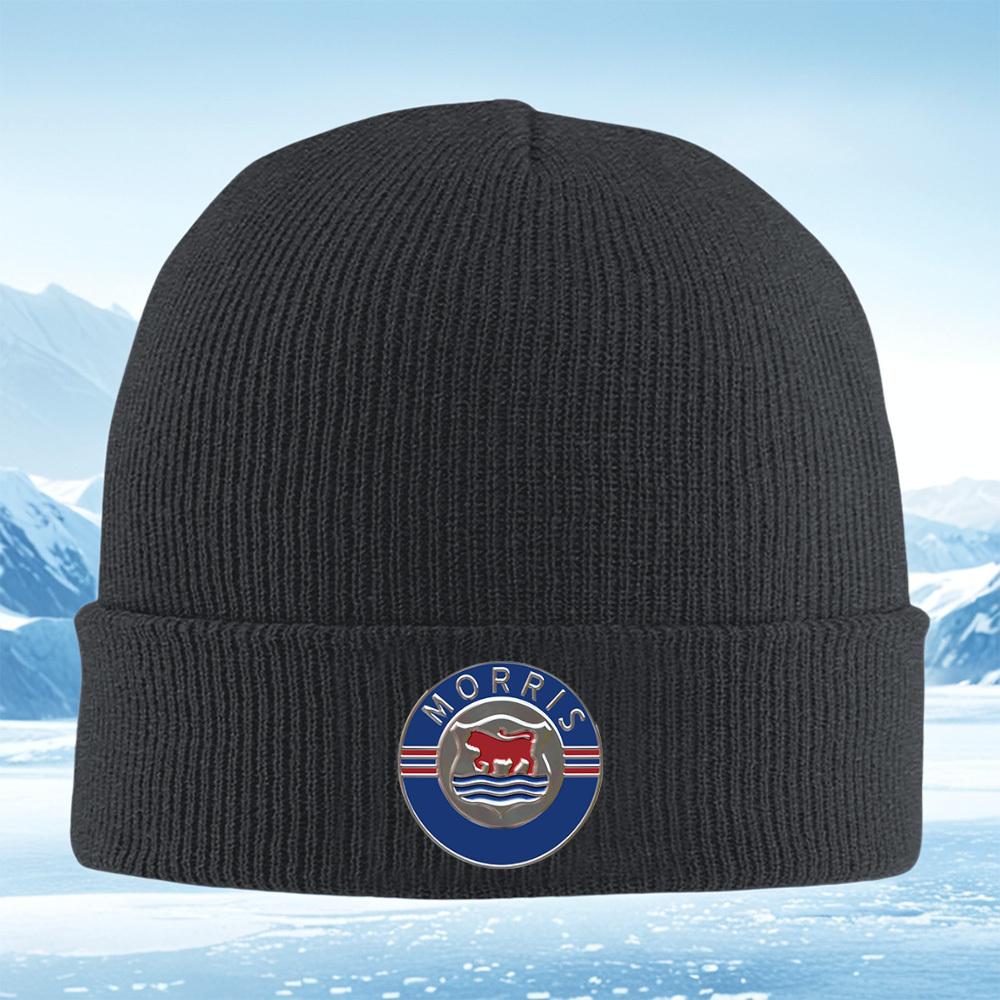 Silver emblem bull Morris waves rings Men Women Unisex Knitted Hat Beanie Pullover Cap Winter Thermal Warm Christmas Outdoor Cyc