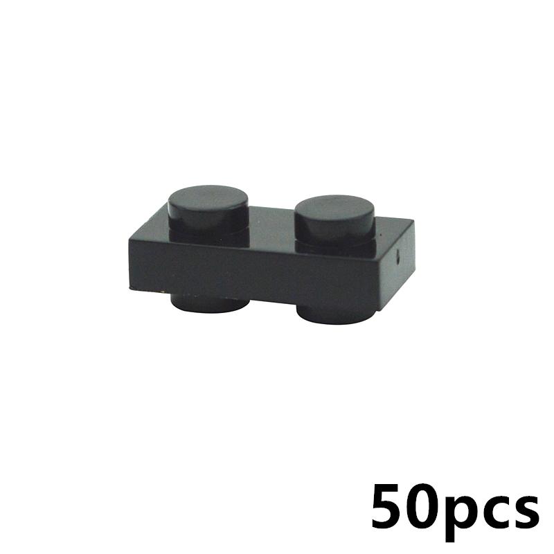 50PCS Special Plates 1x1 1x2 2x2 1x4 W. Knobs Both Sides DIY Technical Bricks MOC Building Blocks Parts Creative Toys for Kids