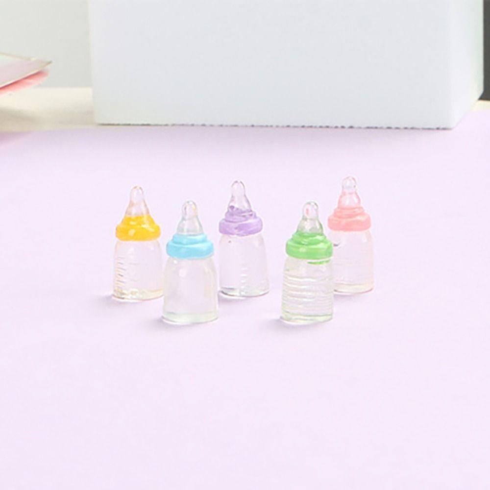 5pcs Colorful DIY Mini Pacifier Bottle Kids Feeding Bottles Toys Decor Accessories