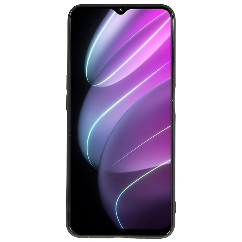

For Realme V30t Soft TPU Phone Case Drop-proof Glossy Mobile Phone Cover Black