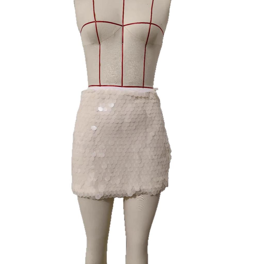 Jupe Mini Bodycon à Sequins Élégante Style Européen & Américain - Style Fête & Vacances