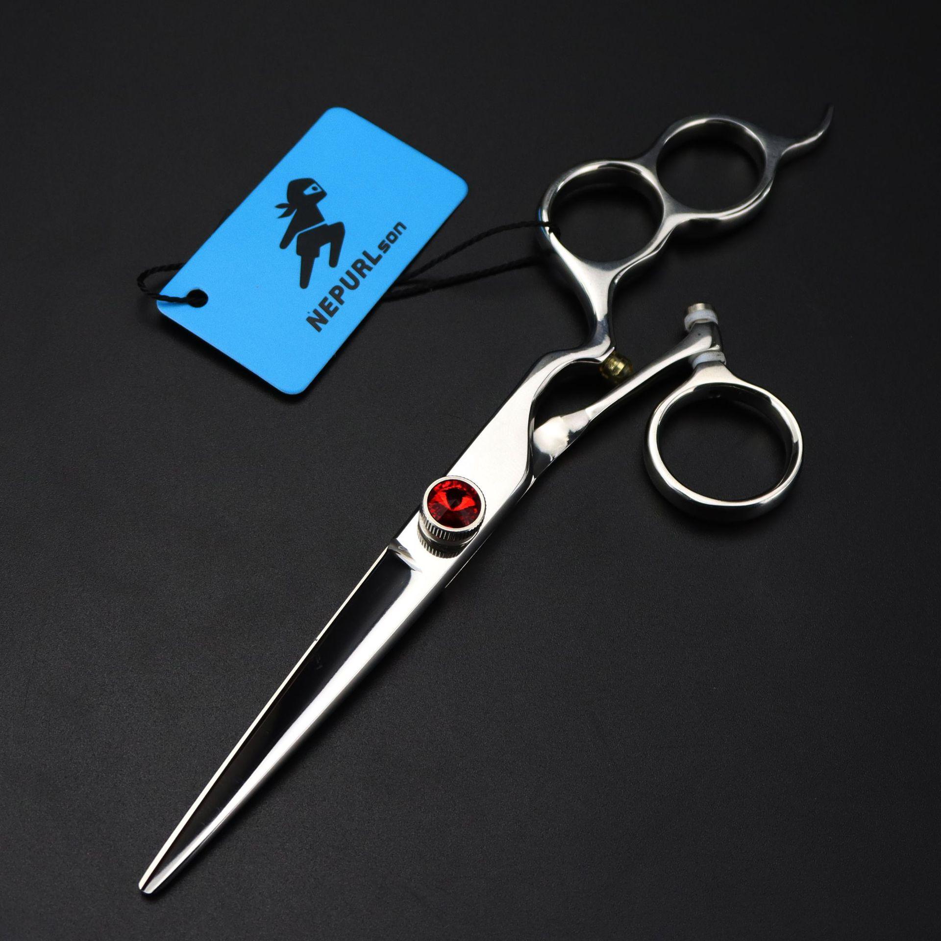 

6.0 Inch Knapson Hairdressing Scissors Barber Scissors Flat Tooth Scissors Flying Scissors Swivel Handle 6H JS