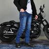Motorcycle jeans men, winter retro locomotive pants fleece cycling pants, silicone protective gear