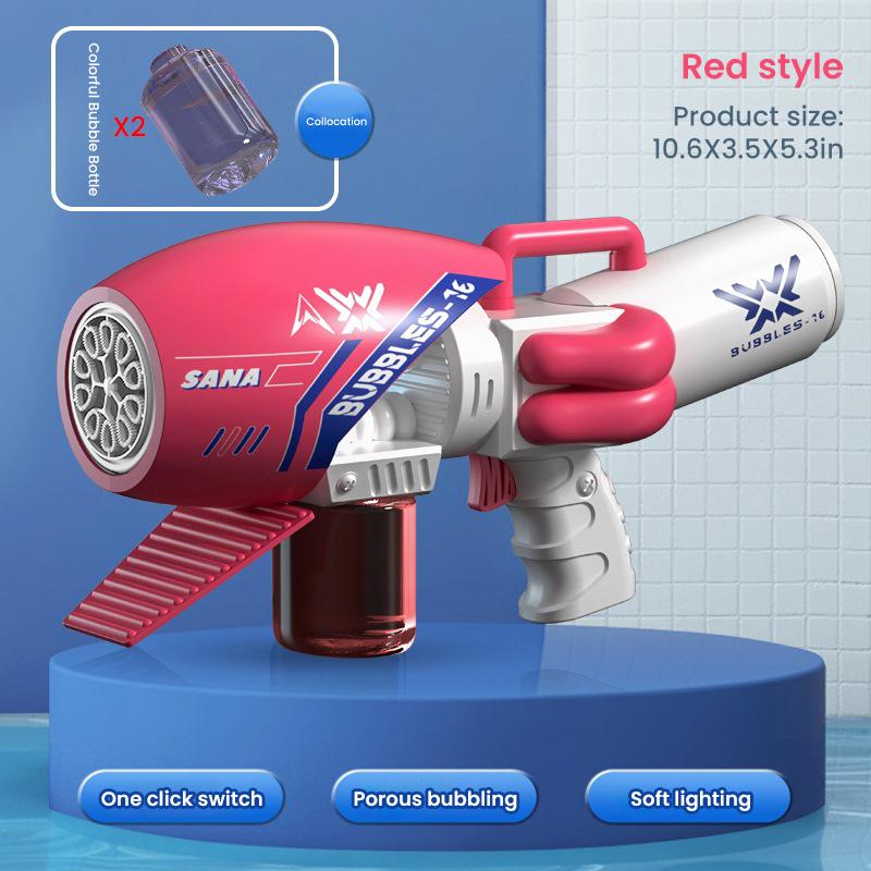 New Children's Electric Bubble Machine Small Steel Cannon Soap Bubble Machine Handheld Fully Automatic Leak Free Gatling Toy