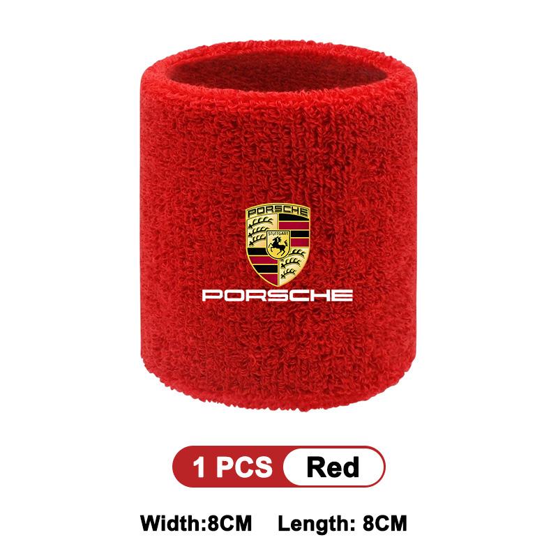 Met Auto Logo Badge Armband Sportpolsbandjes Mannen Vrouwen Absorberende Polsband Voor Porsche Panamera Cayenne Taycan 911 718 Macan