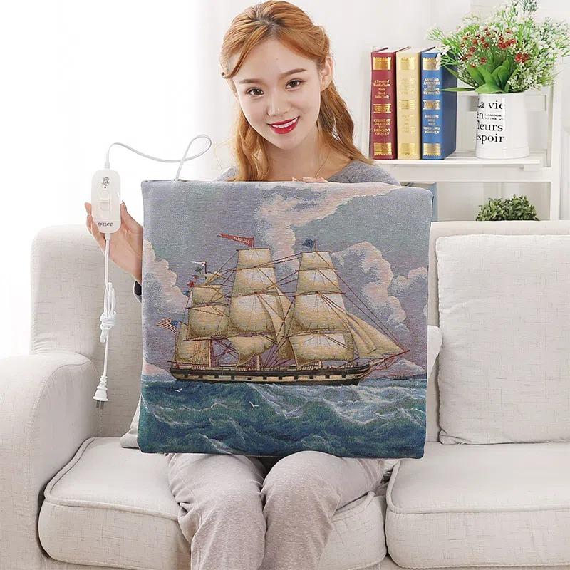 Removable and Washable Electric Seat Cushion Office Heating Seat Cushion Small Heating Pad Temperature Regulating Electric Seat Cushion