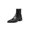 Krazing Pot Microfiber Pointed Toe Thick Heels Chelsea Boots Size 42 Zip Beauty Lady Women Stretch Ankle Boots