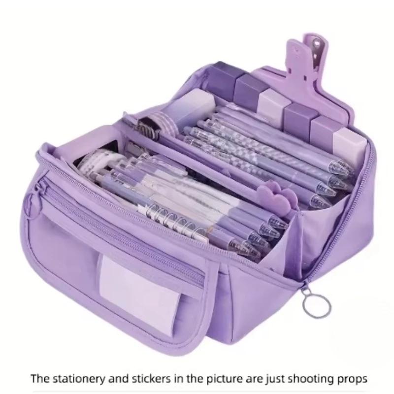 Large Capacity Pencil Case - Durable, Versatile Tabletop Storage Box for Boys and Girls, Portable Study and Work Stationery Box