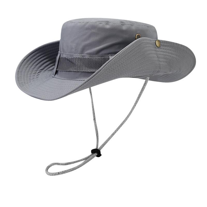 

1Pc Men S Sporty Wide Brim Sunshade Bucket Hat,Lightweight Breathable Fishing & Outdoor Hat with Adjustable Strap for Fishing One Size серый