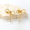 Fashionable Bow-shaped Stud Earrings for Women, Made of Stainless Steel With Gold Plating, Premium Everyday Jewelry Accessory