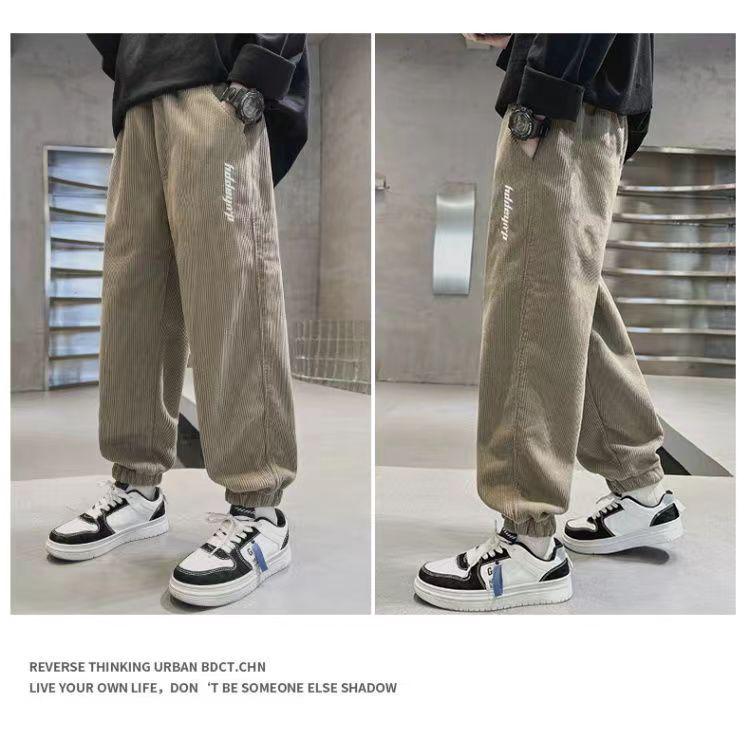 2024 Boys' Autumn Sweatpants: Trendy Spring/Fall Style for Children's Sporty Wear