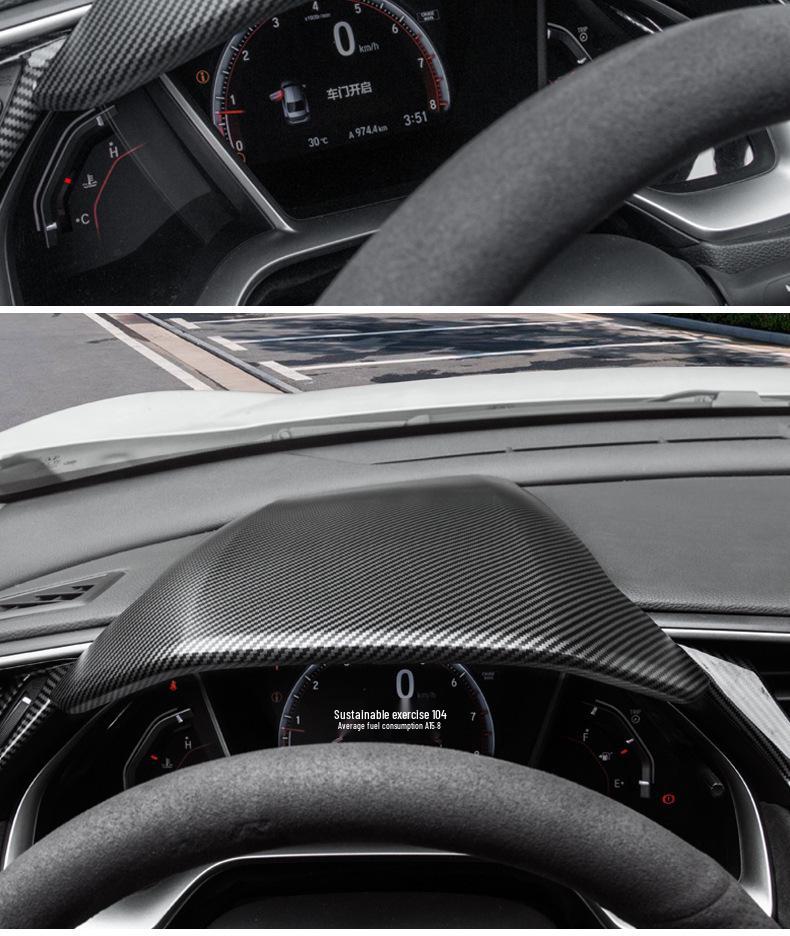 Carbon Fiber Dashboard & Steering Wheel Cover for 10th Gen Civic - Interior Modification Accessory
