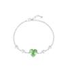 Girl'S Heart Cool Mint Green Love Necklace Light Luxury Delicate Bracelet Two Wear Green Diamond Heart Earrings
