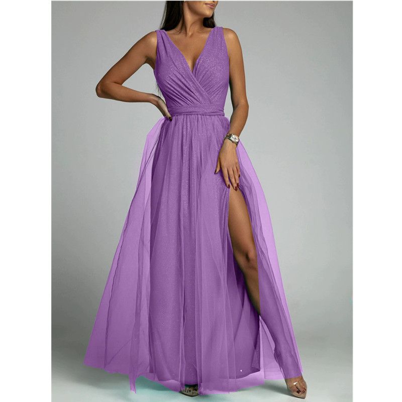 Women Formal Attire Fashion Sexy V-neck Ladies Evening Dress