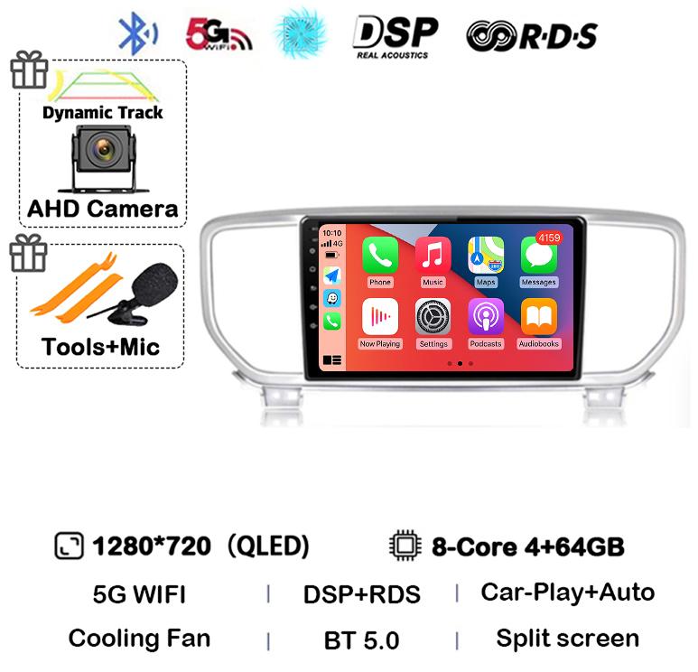 Android 13 Auto Carplay WIFI+4G For Kia Sportage 4 QL 2018 2019 2020-2025 Car Radio Multimedia Video Player Stereo 360 Camera BT