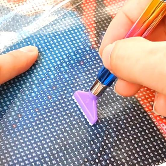 1 set set de instrumente pentru pictura cu strasuri, prindere confortabilă, pix de găurit cu fir colorat, cu capete de schimb pentru bricolaj