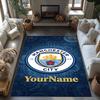 Manchester City Personalized Text Floor Mat Design for Foyer Living Rooms Entryway Playrooms Antislip Carpet Decorate Offices Wedding Party Gift