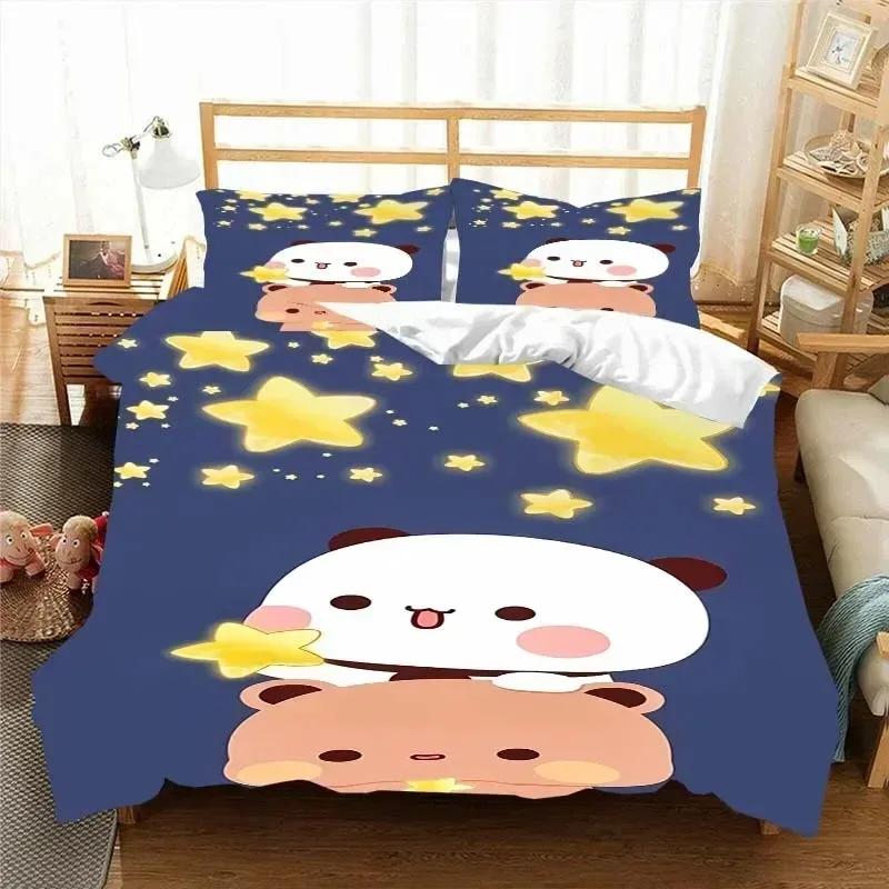 Kawaii Bubu und Dudu 3D-Druck Anime Bettwäsche Set Bettbezug Steppdecke Bett Einzel Twin Full King Queen Größe Bettwäsche Set Kinder