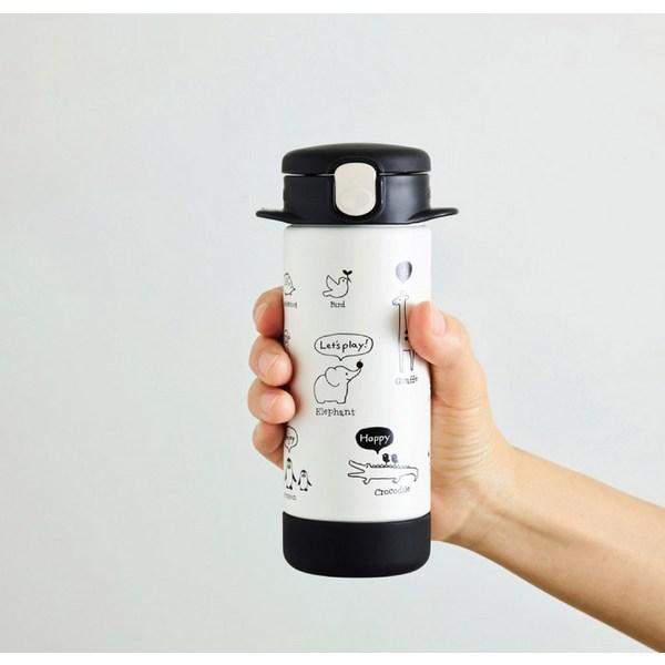 Richell 2way Stainless Steel Straw Cup 160ml, Black, 1 Piece