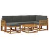 Outdoor Sofa Set with Cushions 7 Pcs Natural and Anthracite