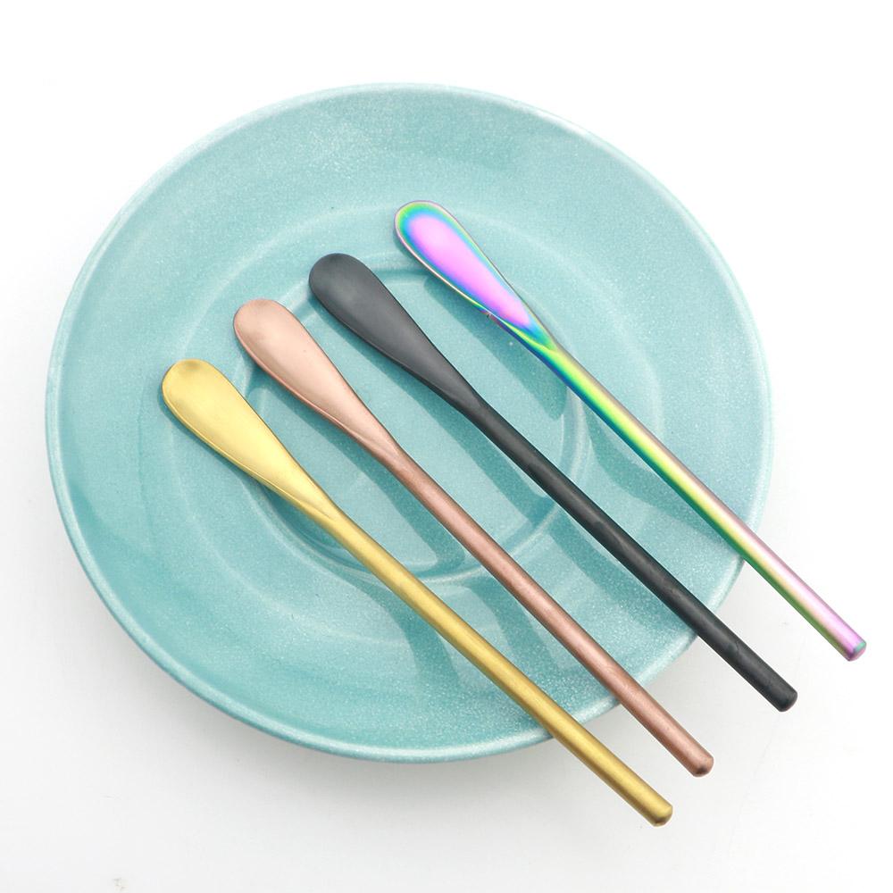 Barevná nerezová ocel Míchadlo na kávu Míchačka na nápoje Koktejl Drink Swizzle Tyčinka Ovocná šťáva Míchací lžička mléka