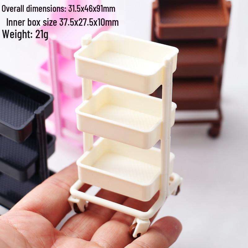 1:12 Scale DIY Dollhouse Movable Handcart & Mini Shelf for BJD Miniature Scene