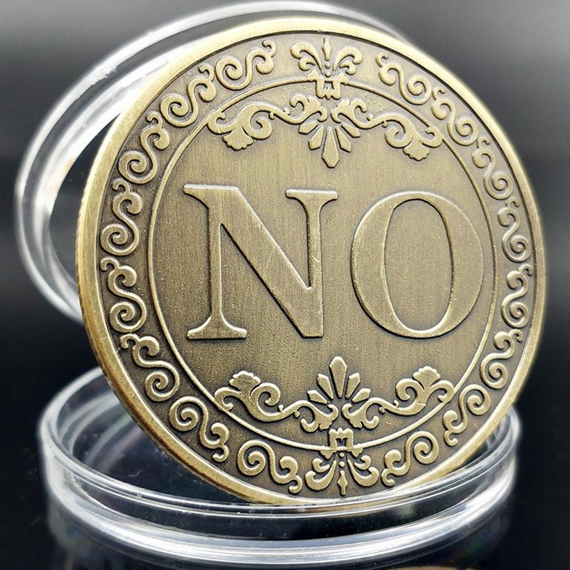 Kreatywna moneta ze stopu metali kolekcjonerska moneta z odpowiedzią „tak” lub „nie” kolekcja sztuki prezent dwustronny złota moneta pamiątkowa