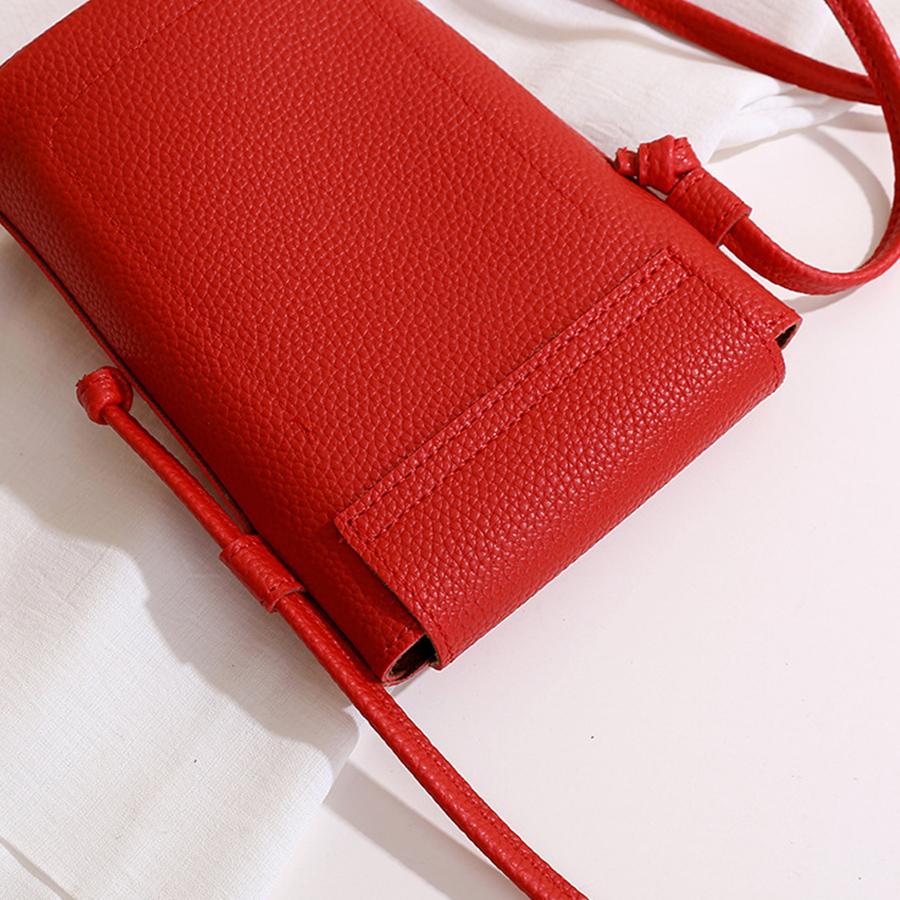 New Pu Leather Mobile Phone Bag Women's Small Flap Shoulder Crossbody Bag Daily Hasp Purse Casual Outdoor Travel Key Wallet Sac