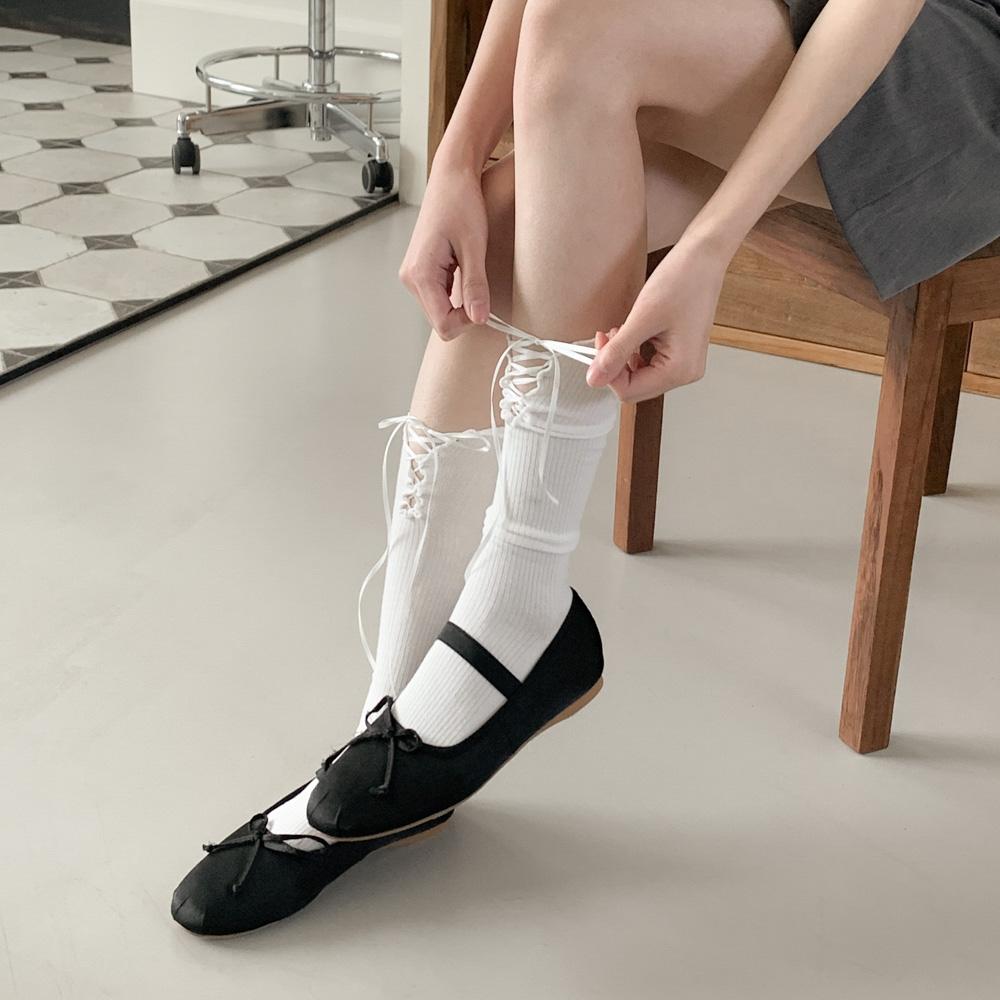 

Длинные носки в рубчик Blue City с перекрестными сетчатыми ремешками, 2 цвета