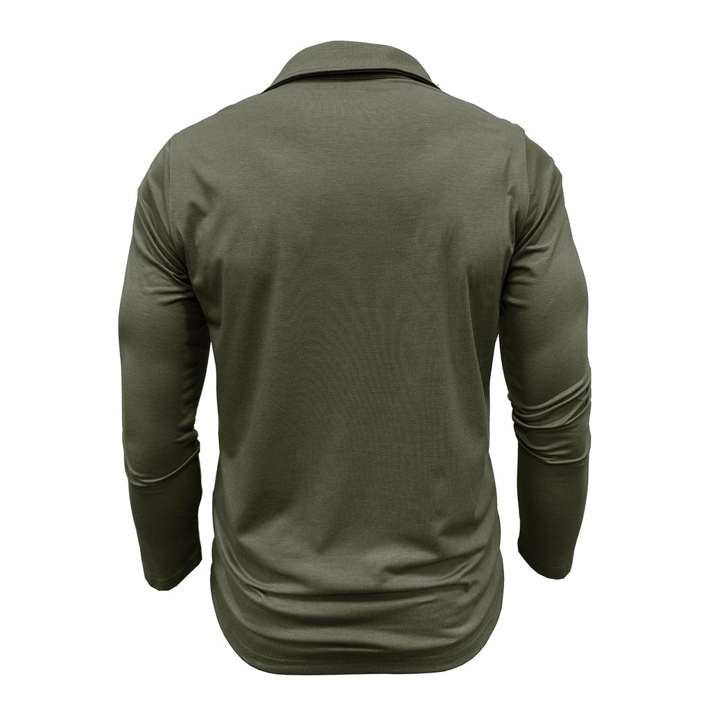 Men's Casual Vintage Lightweight Long Sleeve Polo Shirt Plus Size Long Sleeve Turn Down Collar Shirt for Everyday Wear