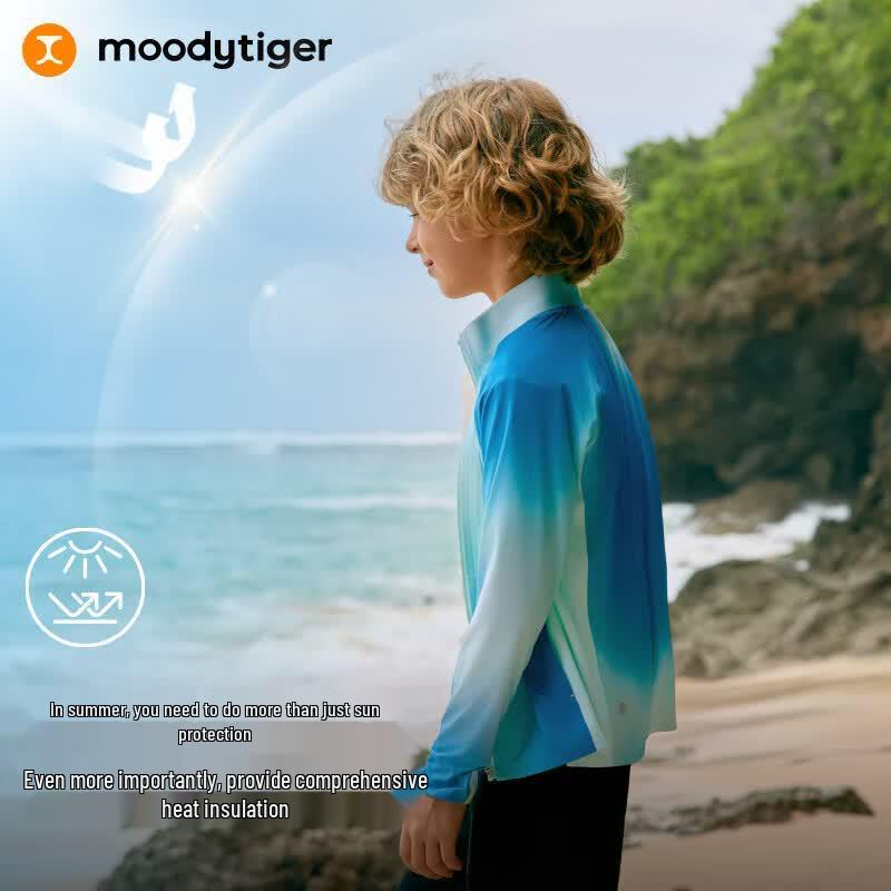 Moody Tiger Boys' Printed UPF 50+ Cooling Sun Shirt