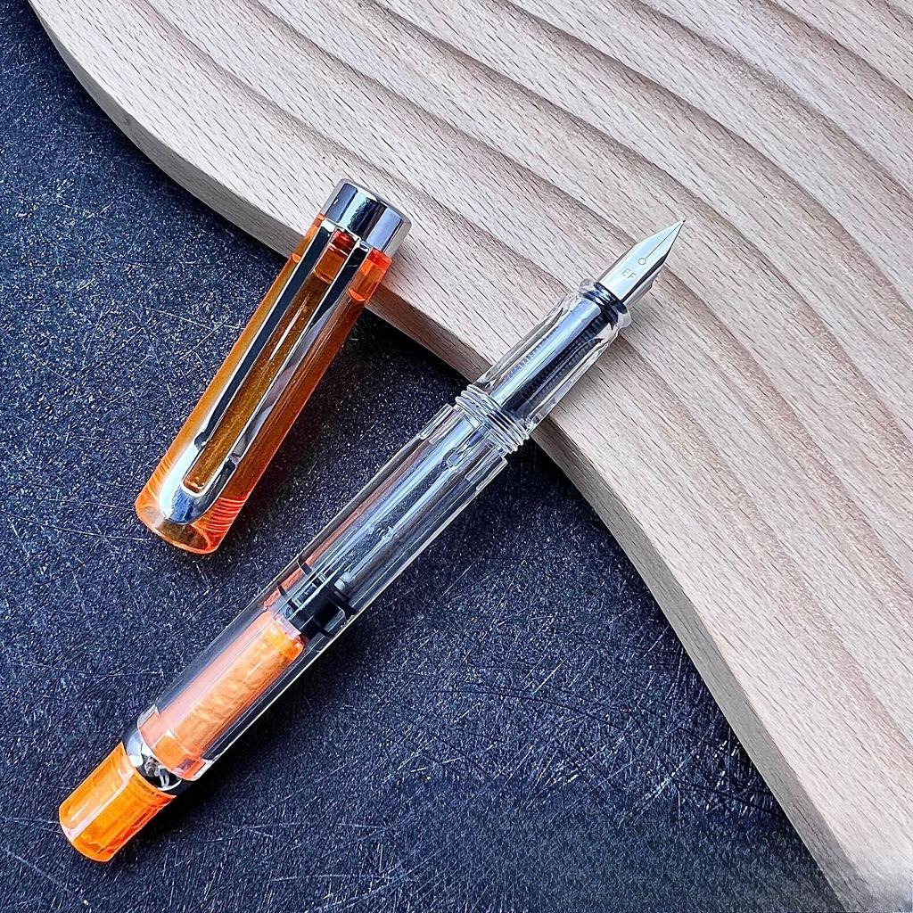14 Colors Piston Fountain Pen EF/F Nib Plastic Ink Pen Silver Clip PK Hongdian Lanbitou 3059 Office School Supplies Stationery