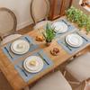 Leather Washable Placemats for Dining Cloth Pattern Table Mat Oil-Proof Waterproof Non-Slip Heat-Resistant Tableware Place Mat