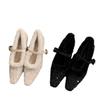 French fairy stiletto high heels 2025 Korean version of gentle temperament fluffy shoes women wear women's Mary Jane shoes