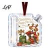 Unique Gift Idea Acrylic Christmas Money Holder Ornament Clear Fuel Up Gas Can Cash Card Holder Xmas Tree Hanging Decoration for Holiday Home Party
