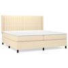 3131622 vidaXL Lit à sommier tapissier avec matelas Crème 200x200 cm Tissu