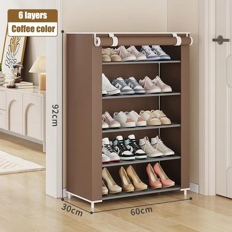 Dustproof Shoe Cabinet Multilayer Floor Standing Sneaker Fabric Organizer Footwear Classification Shelf Entrance Storage Shelves