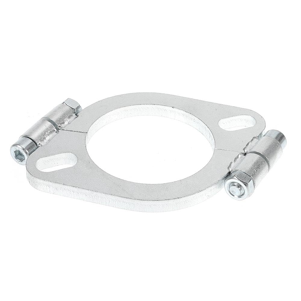 Compatible with Flange Repair, Silver Steel 2.5" / 63 Mm Split Flat Oval Flange Connection Replacement Accessory, Compatible with Exhaust Flange